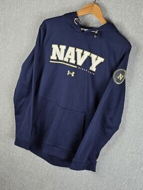 Under Armour U.S. Naval Academy Hoodie Navy/Gold Mens Sz L